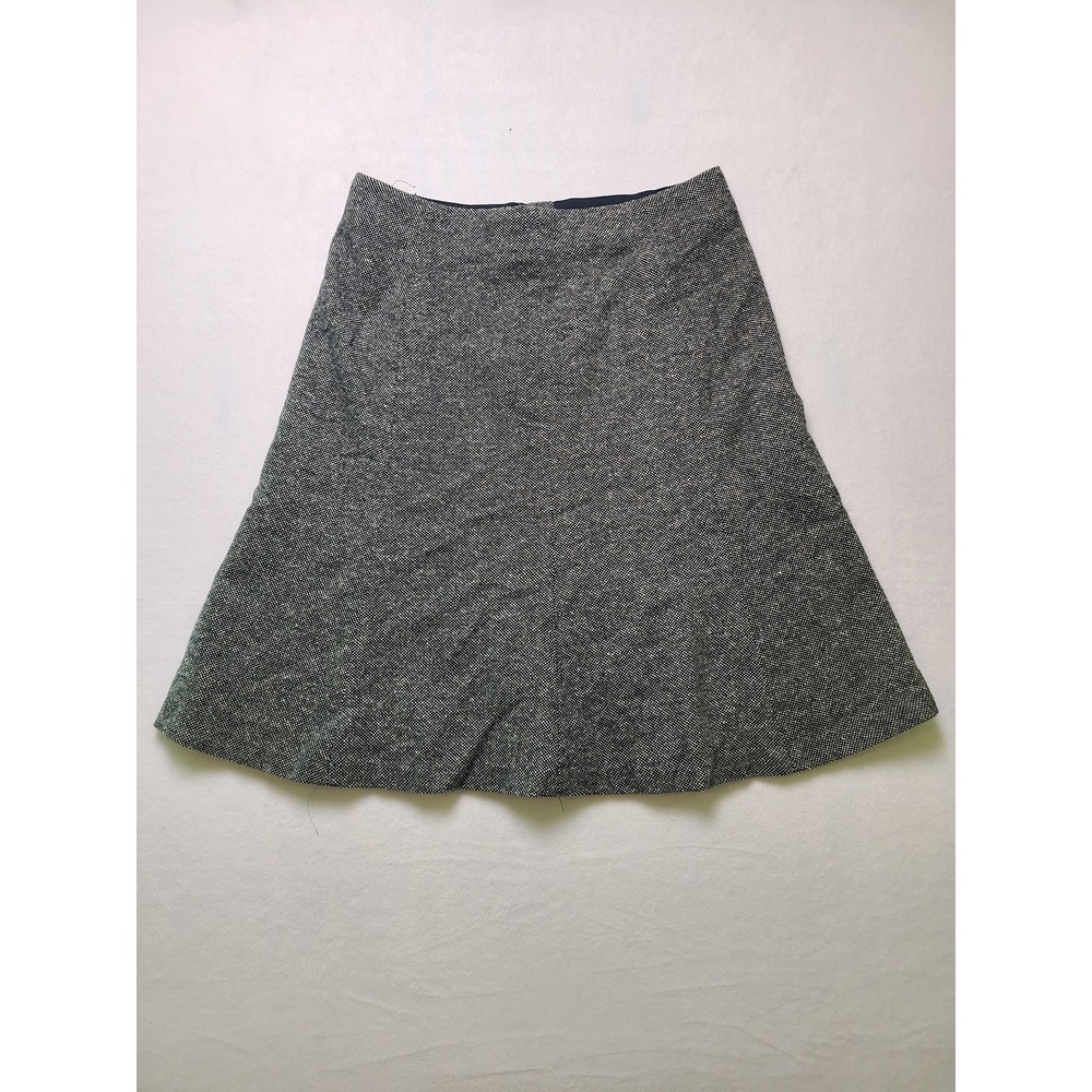 Gap 8 A-Line Skirt Classic Professional Black White Wool Silk Blend Tweed Office